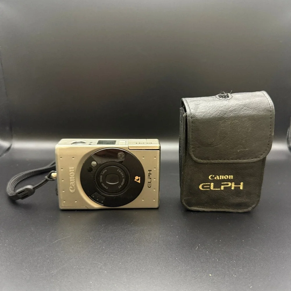 Canon ELPH 24-48mm Zoom Lens APS Film Camera Champagne Gold with Case